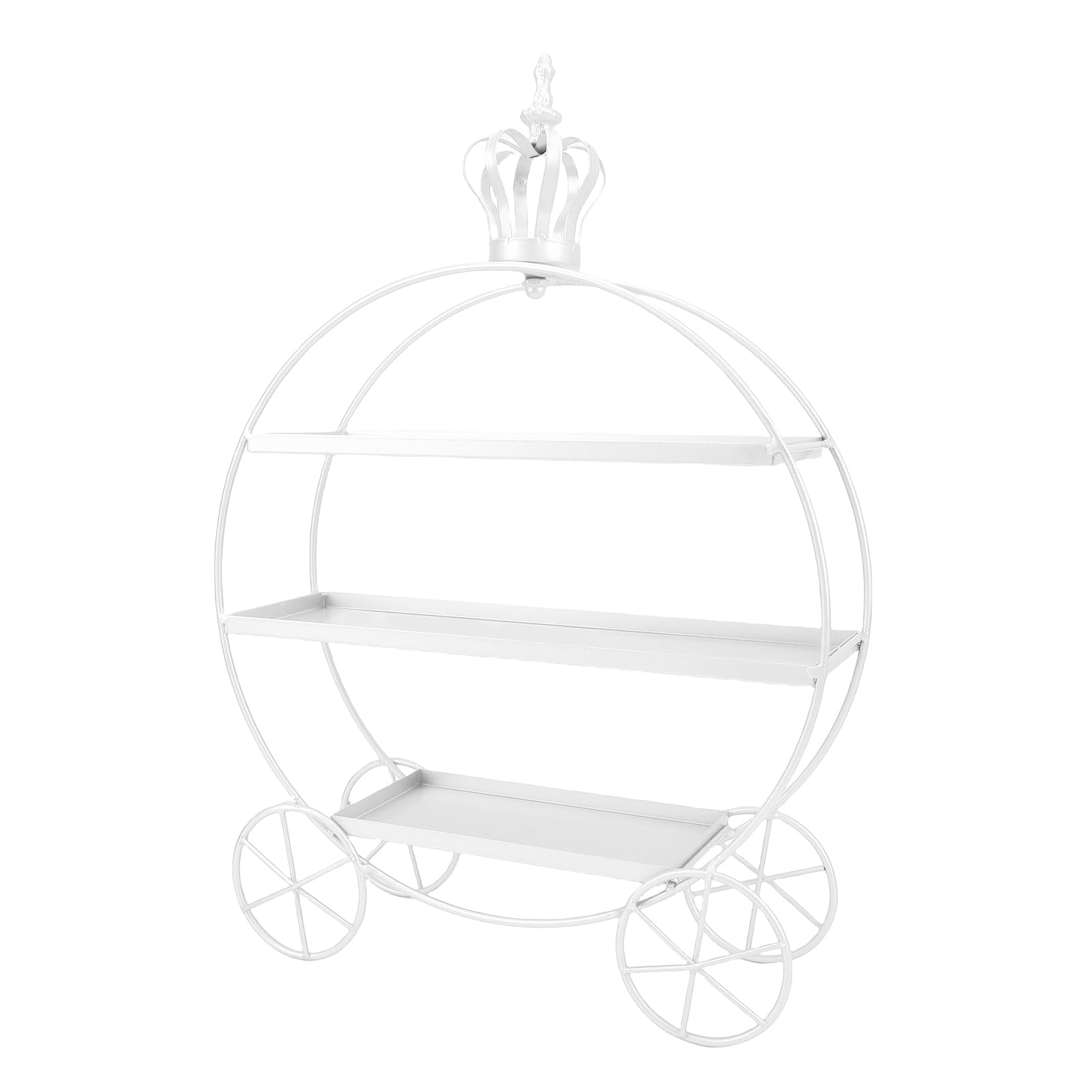 RiToEasysports Soporte de Exhibición para Magdalenas, Bandeja de Postre de Hierro Resistente de 3 Niveles para Fiestas, Bodas, Eventos, 13,78x3,94 Pulgadas (WHITE)