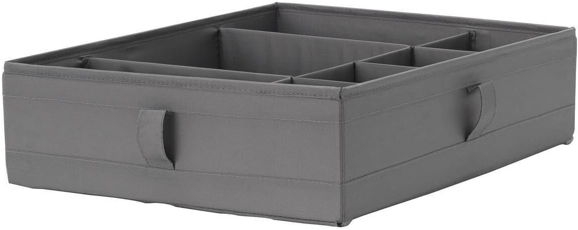 IKEA Çekmece İçi Bölmeli Kutu, Koyu Gri Renk 44x34x11 cm Takı-Kemer-Aksesuar Düzenleyici Organizer