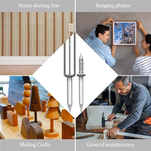 202 piezas Clavos de cabeza doble para molduras Invisibles para muebles y mantenimiento del hogar miniatura 5