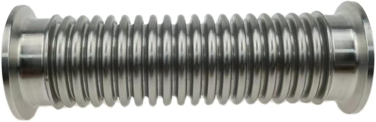 Minxi 1.5" Tri Clamp Corrugated Flexible Bellow Hose, SS304 Stainless Steel (12 inch long)