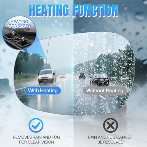 Convitex Wing Mirror Glass Left Side Heated Replacement for BMW 1 Series E81 E88 BMW 3 Series E90 E91 E92 E93 (2009-2012) Car Passenger Near side OEM 51167252893