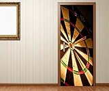 Türaufkleber Sport Dart Pfeil Dartscheibe Tür Bild Türposter Türfolie Türtapete Poster Aufkleber 15A873, Türgrösse:90cmx200cm
