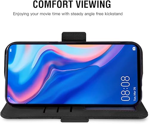 Miniatura 4 de Asuwish Compatible con Huawei Y9 Prime 2019Honor 9XP Smart Z Wallet Case y protector de pantalla de vidrio templado, funda de cuero con tapa para