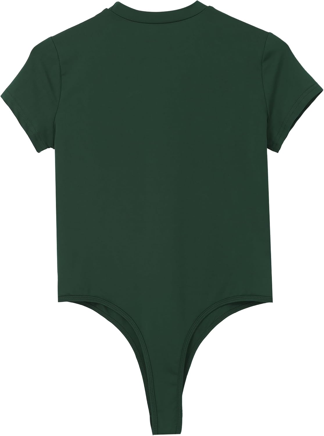 Jelory Mens Short Sleeve Undershirt Stretch Button Crotch Jumpsuit Mankini Rompers Athletic Supporters Green X-Large