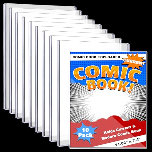 Comic Book Top Loaders 10ct Comics Storage Protector Sleeves Plastic Rigid Holder Crystal Clear Protection for Current Modern Comic Book Collectors Storage Display