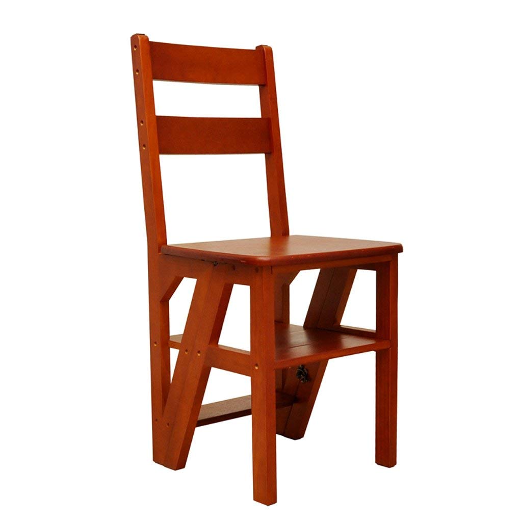 Chaise d'échelle en bois massif multifonctionnelle 4 étapes pour maison