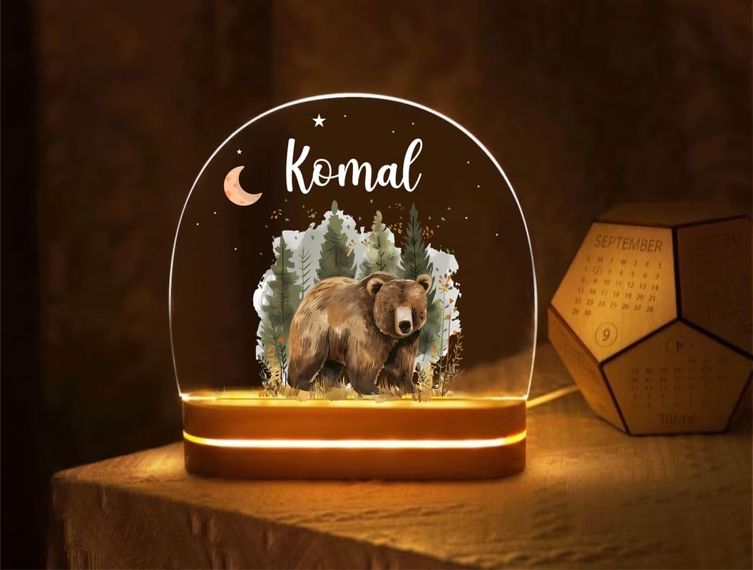 THE GRANDEUR Acrylic Personalized Name LED Night Table Lamp Gifts for Men Women|Customized Gifts for Men Women Husband Wife Girlfriend Boyfriend (Design 4), Multicolor