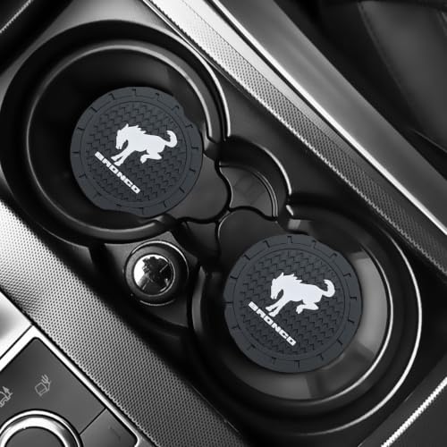 Image of Car Cup Holder Coaster for Ford Bronco 2023 2024 Sport Interior Accessories, Recessed Silicone Cupholder Coaster 2.75in 2Pack