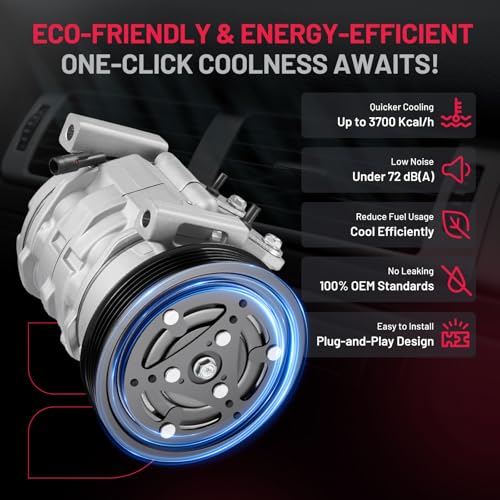 BDFHYK 78385 Air Conditioning A/C Compressor with Clutch Compatible with Chevrolet Tracker L4 2.0L 1999-2003, Compatible with Suzuki Vitara L4 2.0L 1999-2003, Vitara L4 1.6L 1999-2001