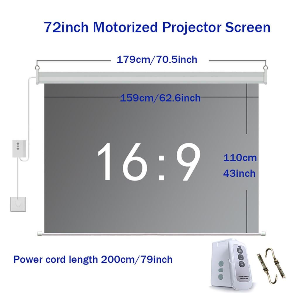 Amazon.com: 72inch Motorized Projector Screen with Remote Control 