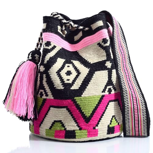 WYOU Designer Wayuu Hand-Crochet Woven Bag - Large Beachy Purse,