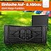 NewHabitat Buffettisch klappbar – Gartentisch klappbar aus Polyrattan I Biertisch wetterfest & faltbar I Stabiler Klapptisch für Garten, Festivals, Camping & Outdoor-Events (Schwarz)