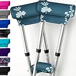 Vive Crutch Pads & Hand Grips - Padding for Walking Arm Crutches - Universal Underarm Padded Forearm Handle Pillow Covers for Hand Grips - Soft Foam Armpit Accessories for Adults, Kids (Blue Floral)
