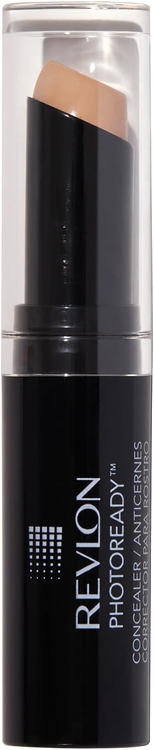 Revlon Concealer Stick, PhotoReady Face Makeup for All Skin Types, Longwear Medium- Full Coverage with Creamy Finish, Lightweight Formula, 003 Light Medium, 0.11 Oz