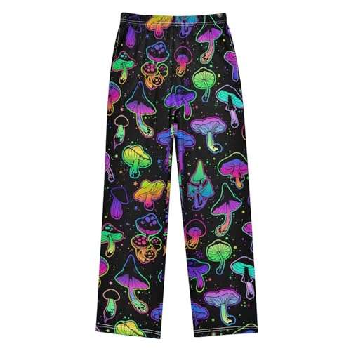 ZZXXB Mushroom Galaxy Print Boys Long Pants Soft Trousers Elastic Waist Kids Lounge Bottoms with Pockets S-XL