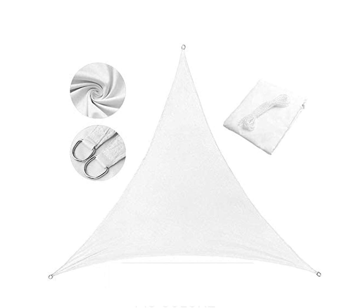 Żagiel przeciwsłoneczny Sun Shade Sail Biały trójkątny wodoodporny plandeka do markizy tarasu przy basenie i ogrodzie