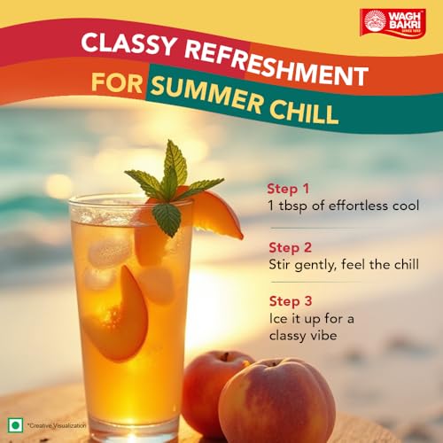 Image of Wagh Bakri Iced Tea | Instant Ice Tea Powder | Assam Blend | Classy Summer Drink | Refreshing Summer Drink | No Preservatives | Enriched with Vitamin C | Easy to Make | Peach Flavour | 400 g