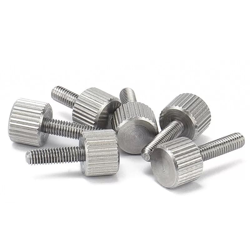 SS304 Stainless Steel Thumb Screws Knurled Flat Head M2 M2.5 M3 M4 M5 M6 (100,M4 x 8mm)