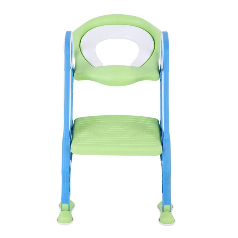 Ausla Scaletta per WC per Bambini, Sedile per WC in PP con Gradino Regolabile e Doppi Braccioli, Vasino Rigido Pieghevole per Bambini e Ragazze per Uso Domestico nel Bagno (turchese)