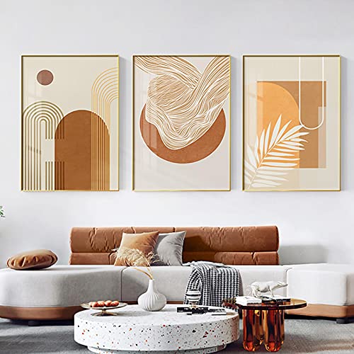 Peinture boho ligne drew impression moderne de haute précision sur toile triptyque géométrique