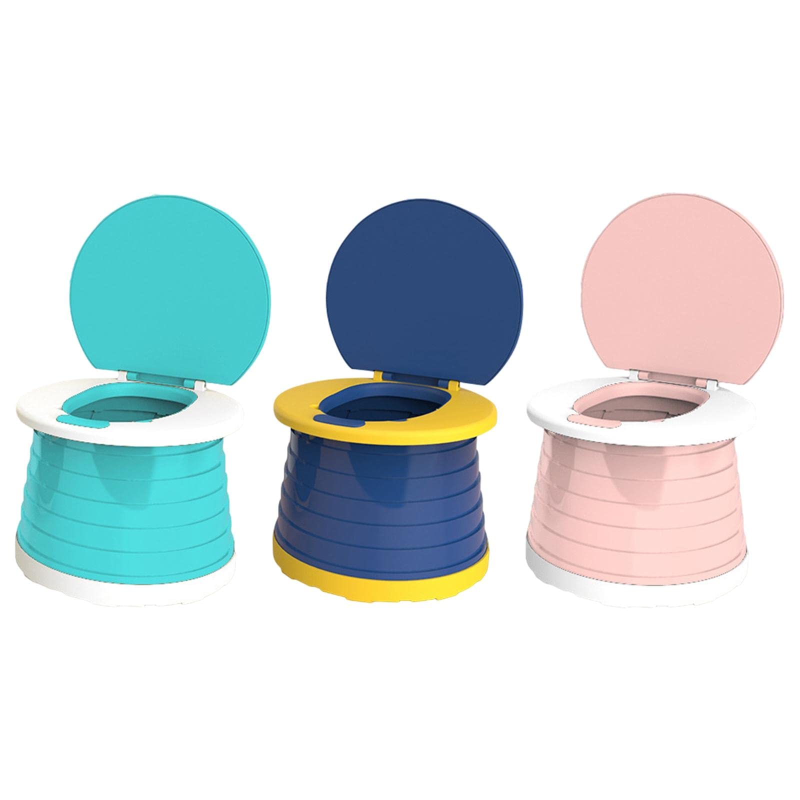 Toilet Portátil Infantil Asiento Plegable para Entrenamiento de Niños Viaje Silla de Camping Reutilizable Fácil de Limpiar Adecuado para Viajes, Rosa, tal como se describe