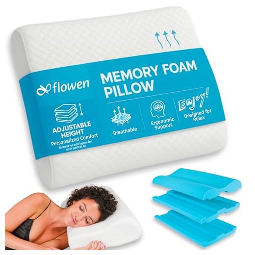 Flowen Cuscino Cervicale Altezza Regolabile Memory Foam Guanciale per Dormire a Doppia Onda Ortopedico Ideale per Supporto al Collo Ergonomico Traspirante Antirussamento Anallergico Federa Lavabile