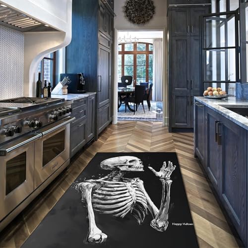 Tapis de cuisine crâne gothique antidérapant pour entrée et salon - 3