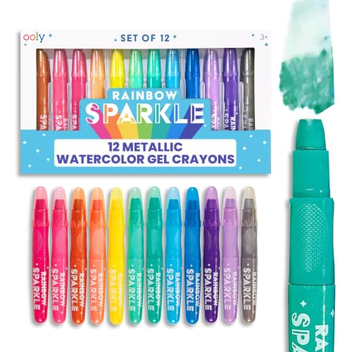 Ooly Rainbow Sparkle Metallic Watercolor Gel Crayons Set of 12