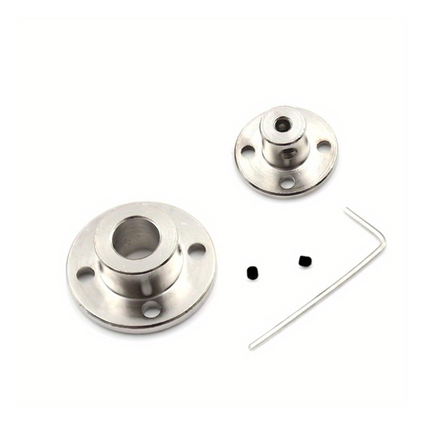 WEKONUMEX Flange Shaft Coupling, Rigid Motor Guide Flange Coupling Steel Multiple Sizes With Spanner And Screws(A 6mm)