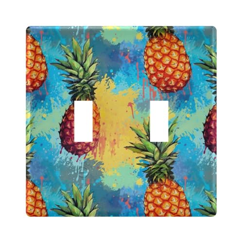 UMIRIKO Pineapple Light Switch Cover Plate Covers Decorative Double Toggle Home Decor 202a8697