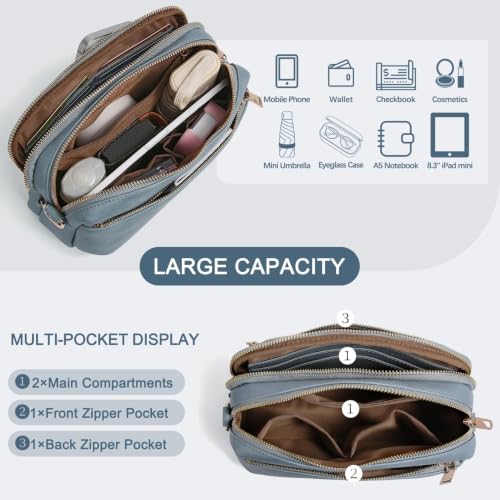 Image of Crossbody Bag for Women Vegan Leather Handbag Purse Anti Theft RFID