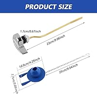 Vista 2 de Kit de reemplazo universal de mango de inodoro, palanca de viaje de inodoro de montaje lateral/angular, acero inoxidable (plata)