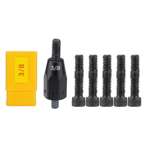 Pneumatic 3/8 Self-Locking Rivet Nut Gun Head with (Replacement Mandrel Each 5pcs for Pneumatic Rivnut Gun and Cordless Rivet Nut Tool (HIFESON & EROSHAK)