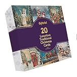 Luxury Christmas Cards Multipack - Seasonal Festive Scenes - 20 Pack of Christmas Cards and Envelopes for Women Men, 145mm Happy Xmas Greeting Card Box