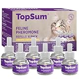 TopSum Cat Calming Diffuser Refill: 6 Refills Top Value Pack Cat Pheromones Calming Diffuser Refill – Helps Reduce Scratching Peeing Meowing Hiding Urine Marking Aggression (6 Refills)