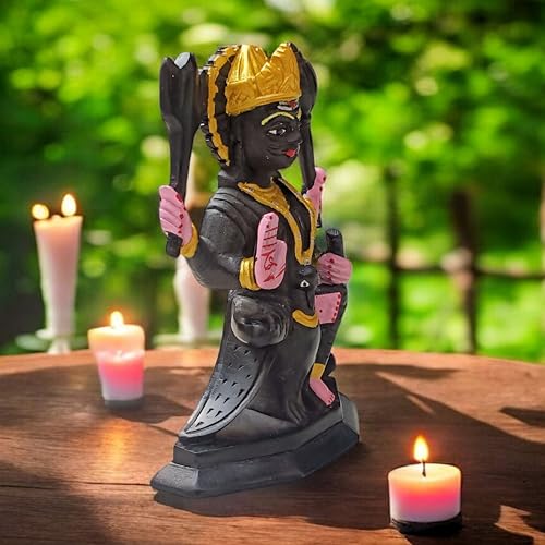 Estatua Lord Shani Dev 6.25 pulg 600 g piedra jabón miniatura 4