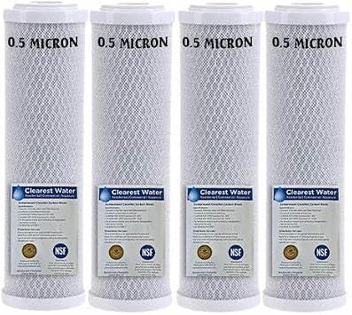 0.5 Micron coconut carbon Filter - Whole House Water Filter Cartridge - High-performance 10-inch Replacement - Compatible with All Whole House Water Filter System - 10 X 2.5-4 Pack