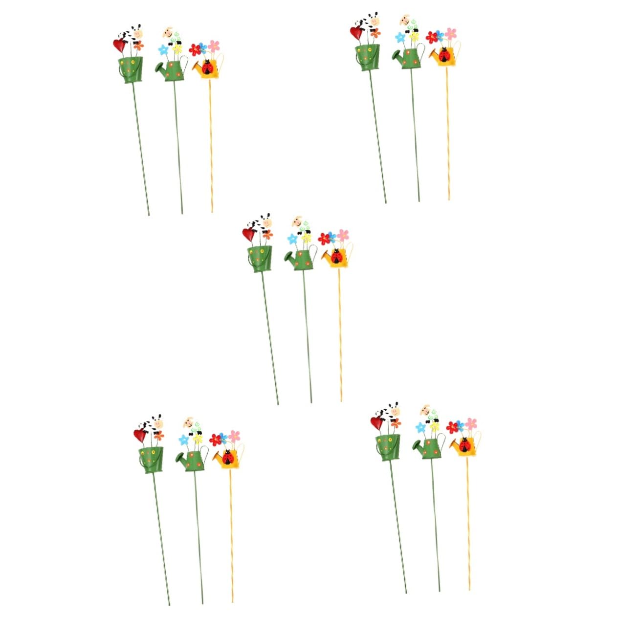 Toyvian 5 Sätze Gartenstecker Wetterfeste Gartenornamente Eimer Und Gießkanne Form Für Gartendekoration Für Blumenbeete Für Gartenliebhaber 3 Stücke * 5