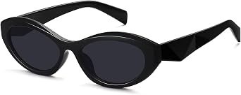Retro Narrow Oval Sunglasses for Women Cat Eye 90s Sunnies Small Chic Shade Trendy UV Protection Sun Glasses FZN816