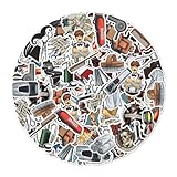 50 Pack Pcs Barber Stickers for Water Bottles Waterproof Vinyl Laptop Scrapbooking Luggage Hairstylist Sticker Packs Bulk Set Teens Adults Boys Girls Kids Aesthetic Small Decals