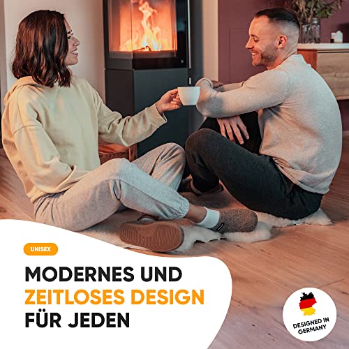 Hausschuhe Damen Herren - Rutschfeste Hausschuhe für drinnen & draußen - Unisex Warme Pantoffeln aus Wolle – Bild 6