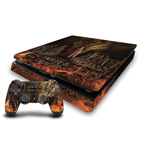 Sticker PS4 Slim House of the Dragon licence officielle avec poster sigils pour manette