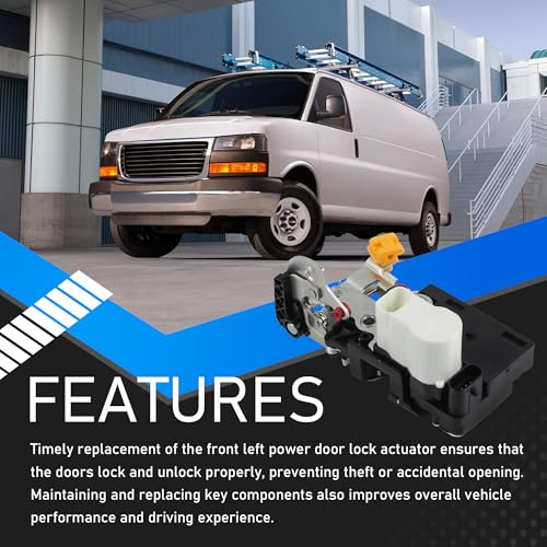 Image of Rear Right Passenger Side Power Door Latch Lock Actuator Compatible With 2003-2019 Chevy Express 1500 2500 3500 4500 GMC Savana 1500 2500 3500 4500 Door Lock Motor Replaces 937-511 22834666