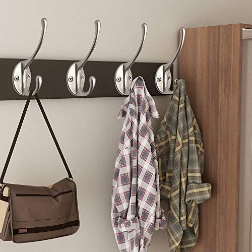 Ibosins CH10 10 Pack Heavy Duty Dual Coat Hooks Wall Mounted With 40 Screws Retro Double Hooks Utility Silvery Hooks For Coat, Scarf, Bag, Towel, Key thumb #5