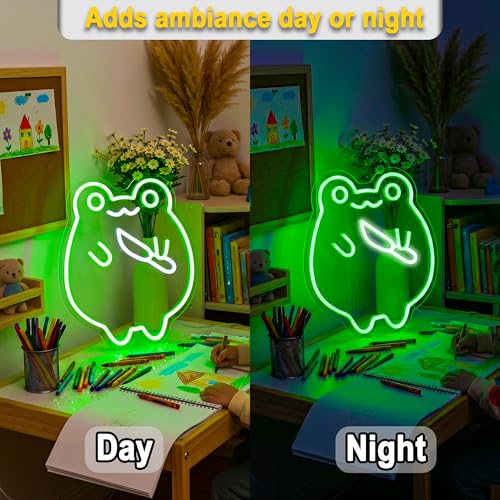 Image of Frog Neon Sign for Wall Decor Light Up Sign Led Signs for Room Party Home Wall Decor USB Powered