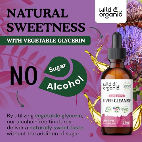 Liver Cleanse Detox & Repair Tincture - Liver Support Supplement with Organic Milk Thistle, Dandelion Root - Liver Care Liquid Drops - Vegan, Alcohol Free Drops - 2 fl oz - Image 6