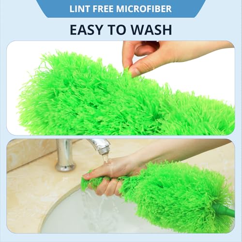 Image of ZZ LAZYCOTTAGE Ceiling Fan Cleaner Duster, Microfiber Feather Duster with Adjustable 91.5 inch Telescopic Pole & Flexible Head, Extended Dusters for Ceiling Fan, Vents, Home, Blinds, Cars