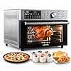 Friggitrice ad aria calda XXL 1800W, fornetto elettrico con ventilazione, forno elettrico per pizza 21 in 1 con timer, Dual Cook, friggitrice ad aria, grigliatura e cottura al forno