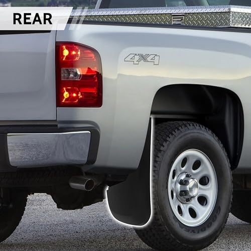 Image of Fender Flares Guards for 2007-2014 Chevy Silverado 1500 2500 3500, Front & Rear Mud Guards Mud Flaps Splash Guards for Chevrolet Silverado 1500 2500 3500 HD 2007-2014 Accessories
