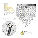 KingSo 3-Light Modern Chandelier Mini Crystal Ceiling Light Elegant Flush Mount Light Fixtures for Bedroom Living Room Hallway, G9 Base